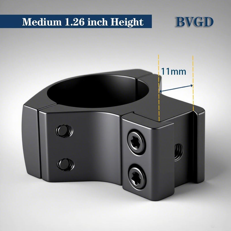 BVGD Store 30mm Dovetail Scope Rings, High Profile, Medium Profile and Low Profile 30mm Scope Mount Rings for 11mm Dovetail Rails - Image 4